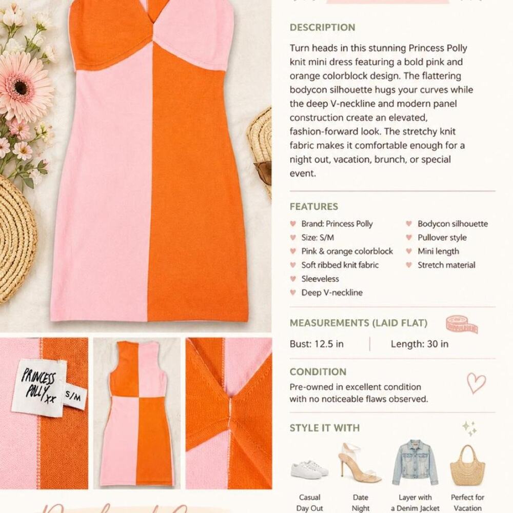 Princess polly colorblock knit bodycon